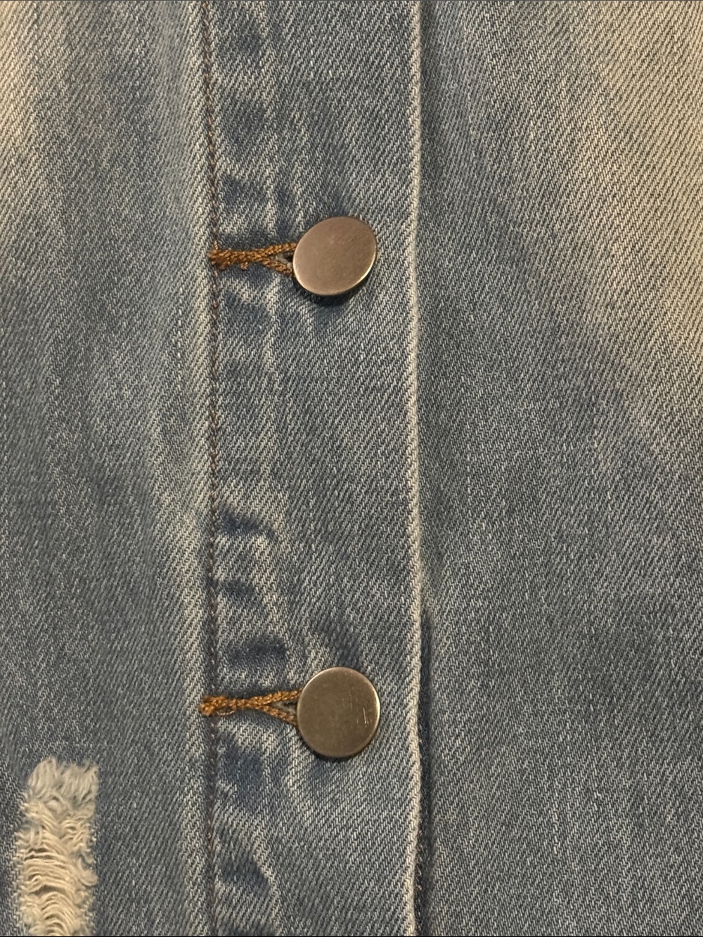 Distressed Light Blue Denim Jacket - Picture 4 of 7
